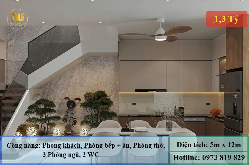 Mẫu nhà 5x12m 3 tầng