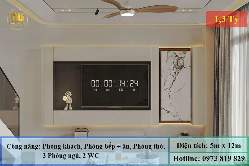 Mẫu nhà 5x12m 3 tầng