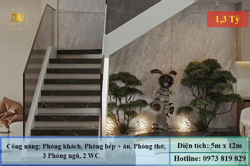 Mẫu nhà 5x12m 3 tầng