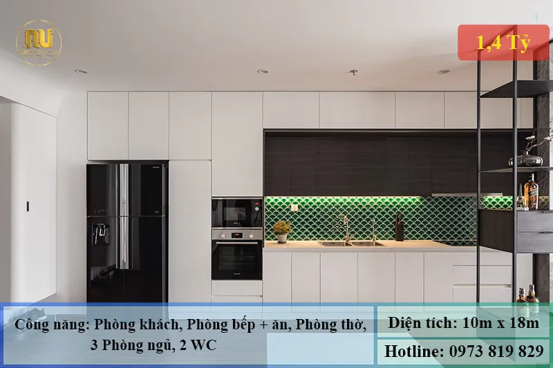 Biệt thự 1 tầng ngang 10m sâu 18m