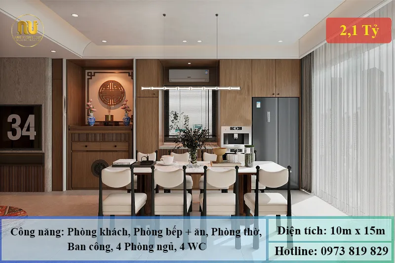 Biệt thự mái Nhật 2 tầng ngang 10m