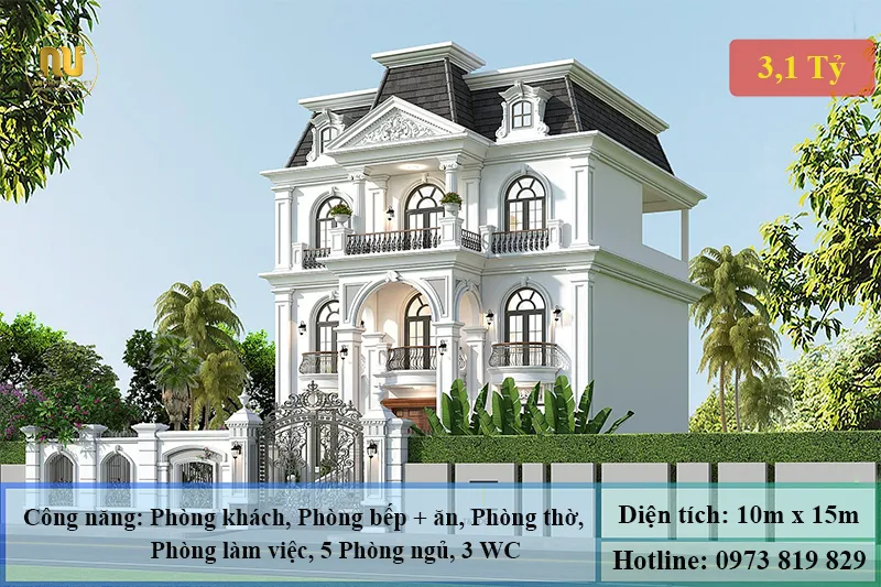 Biệt Thự Tân Cổ Điển Mặt Tiền 10m