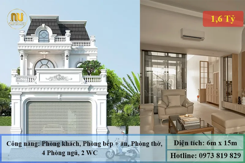 Mặt tiền nhà 2 tầng 6m đẹp