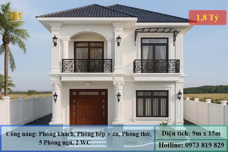 Mặt Tiền Nhà 9m x 15m 2 Tầng