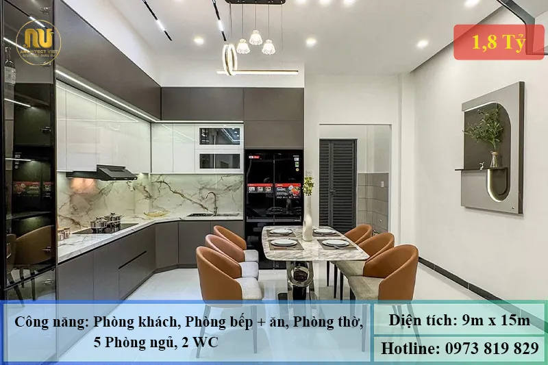 Mặt Tiền Nhà 9m x 15m 2 Tầng 