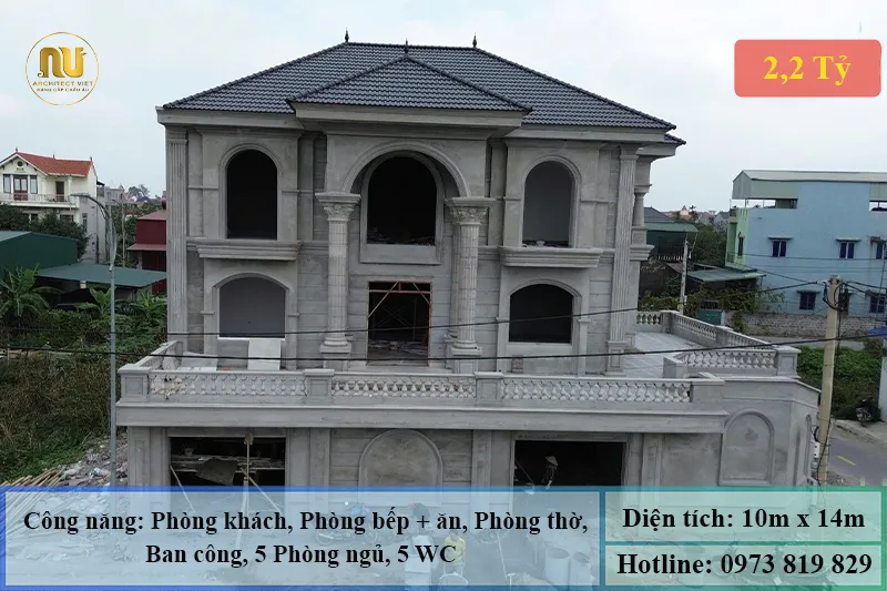 Mẫu biệt thự mái nhật 10x14m