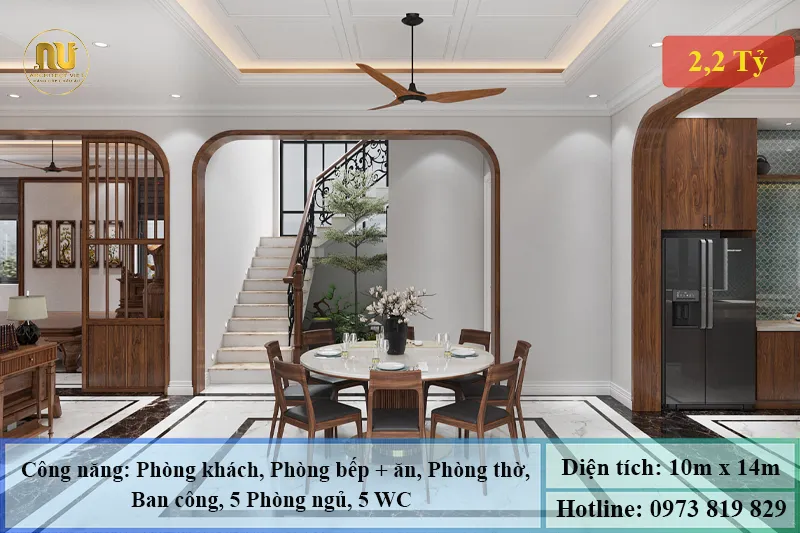 Mẫu biệt thự mái nhật 10x14m