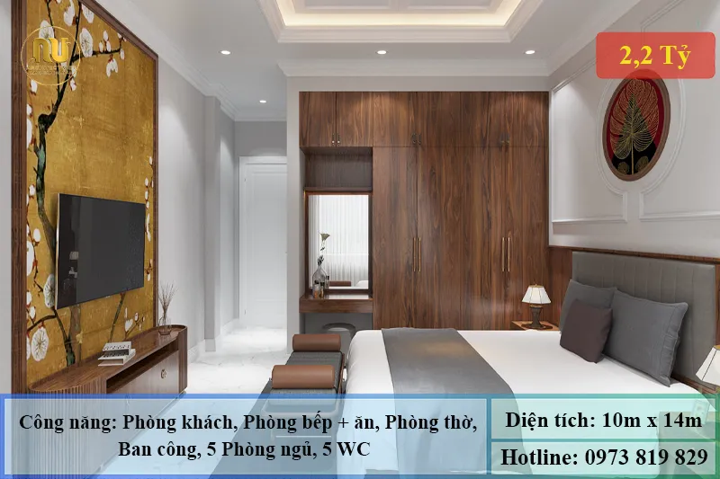 Mẫu biệt thự mái nhật 10x14m