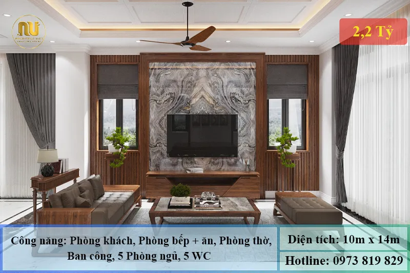 Mẫu biệt thự mái nhật 10x14m