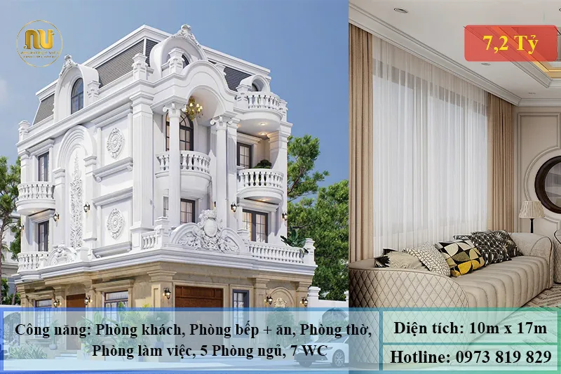 Mẫu biệt thự mặt tiền 10m