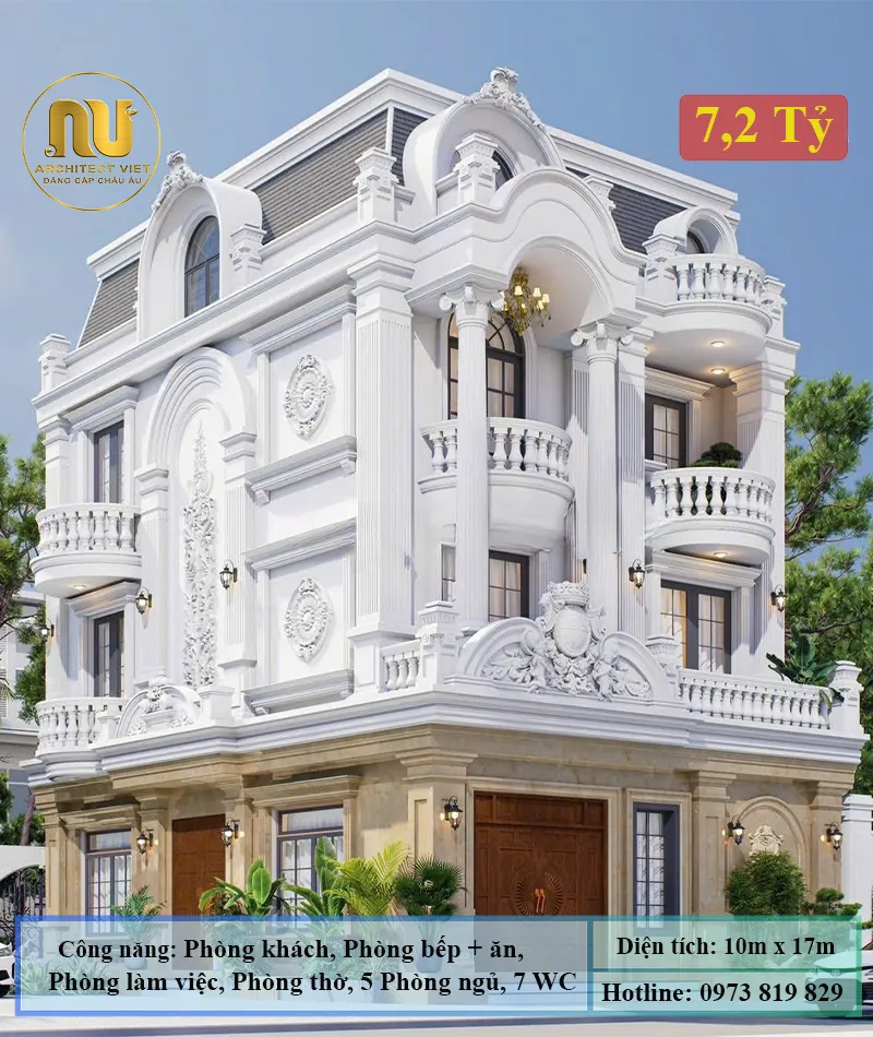 Mẫu biệt thự mặt tiền 10m