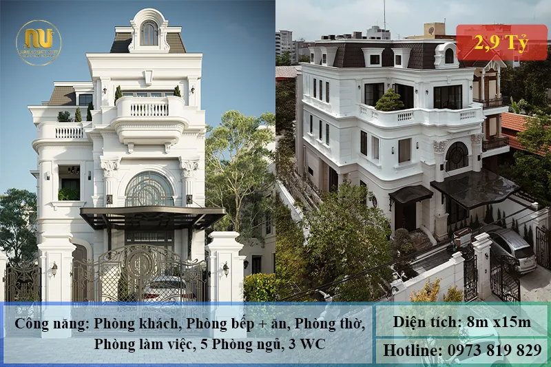 Mẫu Biệt Thự Mặt Tiền 8m