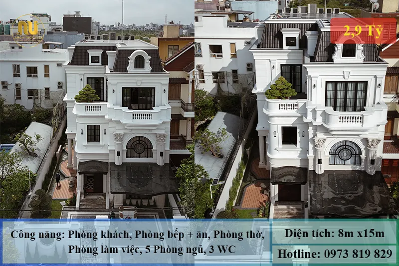 Mẫu Biệt Thự Mặt Tiền 8m 