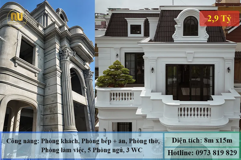 Mẫu Biệt Thự Mặt Tiền 8m 