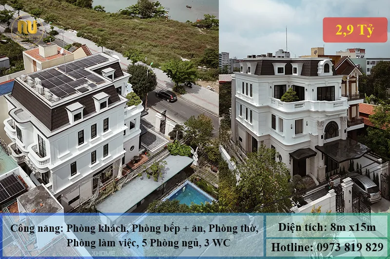 Mẫu Biệt Thự Mặt Tiền 8m 