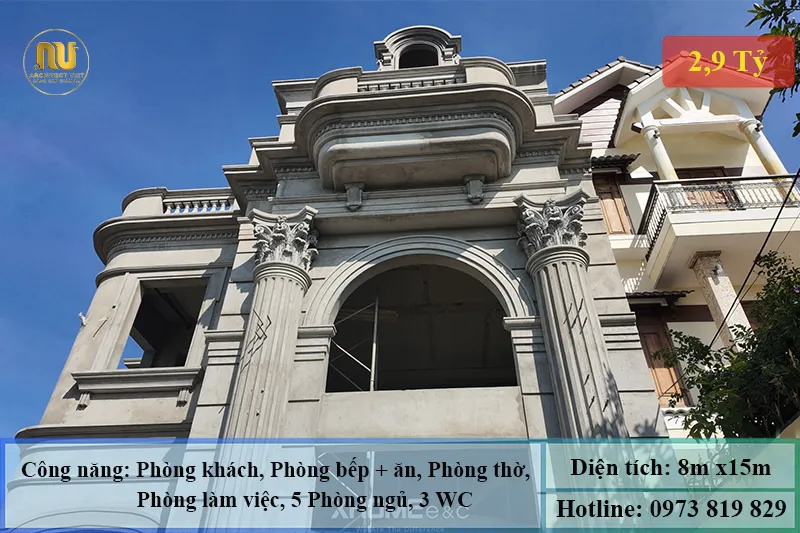 Mẫu Biệt Thự Mặt Tiền 8m 