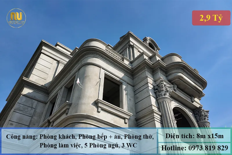 Mẫu Biệt Thự Mặt Tiền 8m 