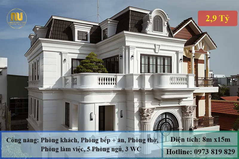 Mẫu Biệt Thự Mặt Tiền 8m 