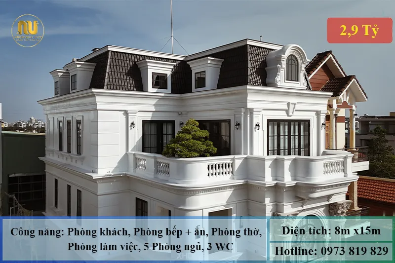 Mẫu Biệt Thự Mặt Tiền 8m 