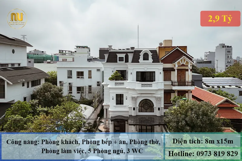 Mẫu Biệt Thự Mặt Tiền 8m 