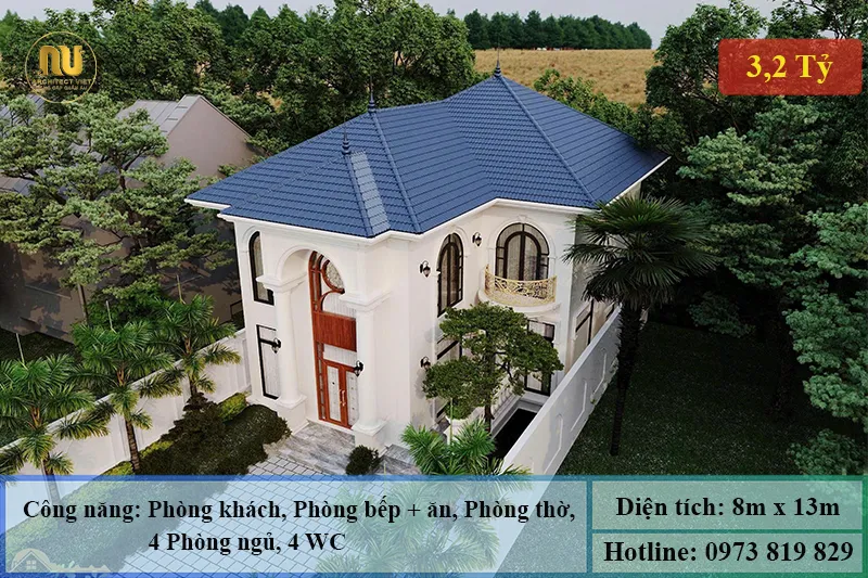 Mẫu biệt thự ngang 8m sâu 13m