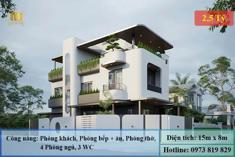 Mẫu Nhà 2 Mặt Tiền 3 Tầng