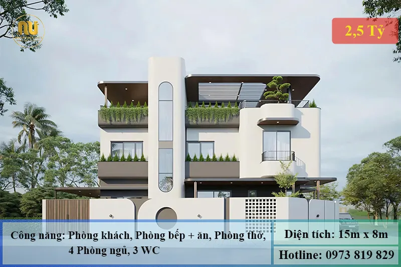 Mẫu Nhà 2 Mặt Tiền 3 Tầng