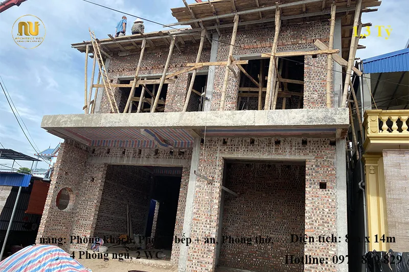 Mẫu nhà 2 tầng 8x14m đẹp