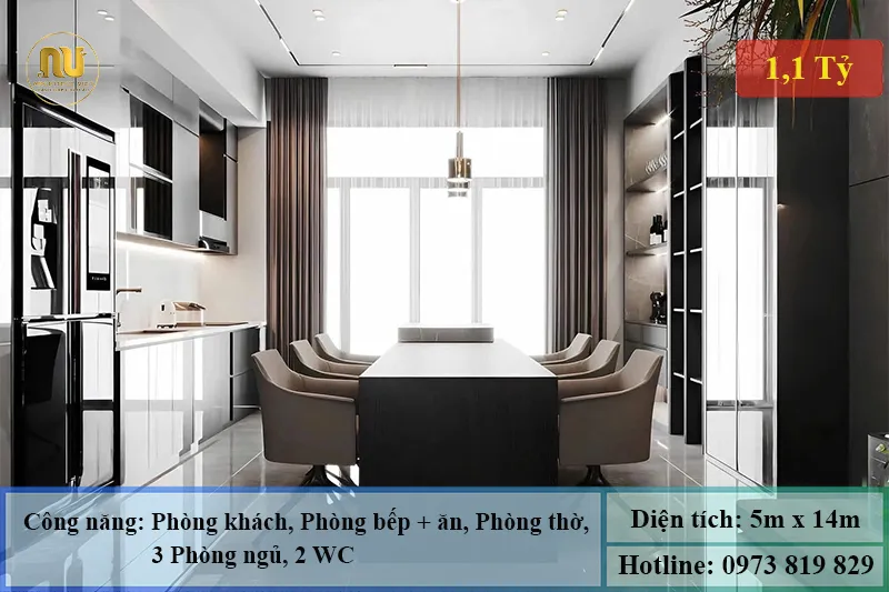 Mẫu nhà 2 tầng mặt tiền 5m