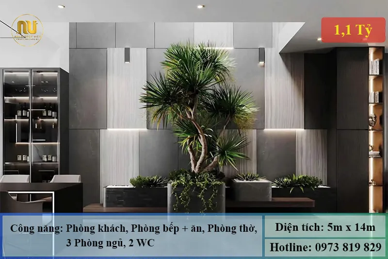 Mẫu nhà 2 tầng mặt tiền 5m