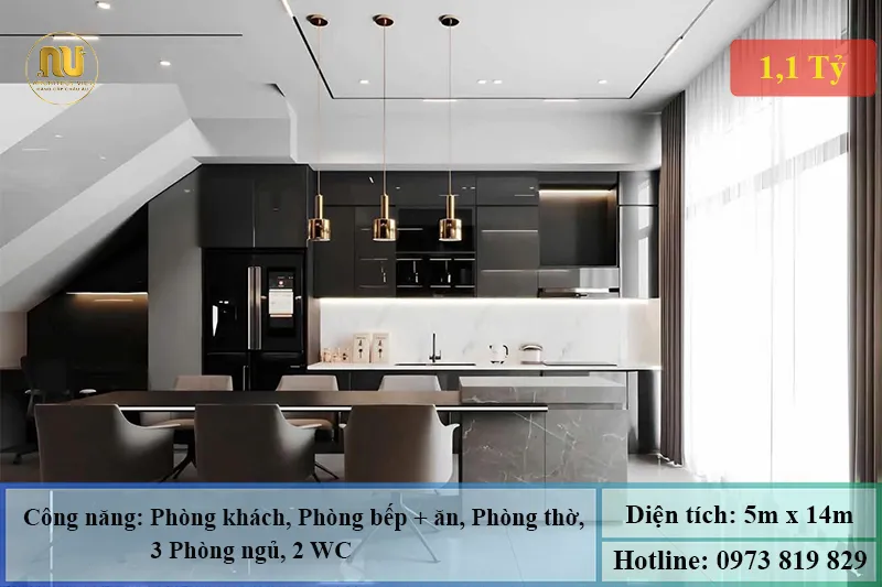 Mẫu nhà 2 tầng mặt tiền 5m