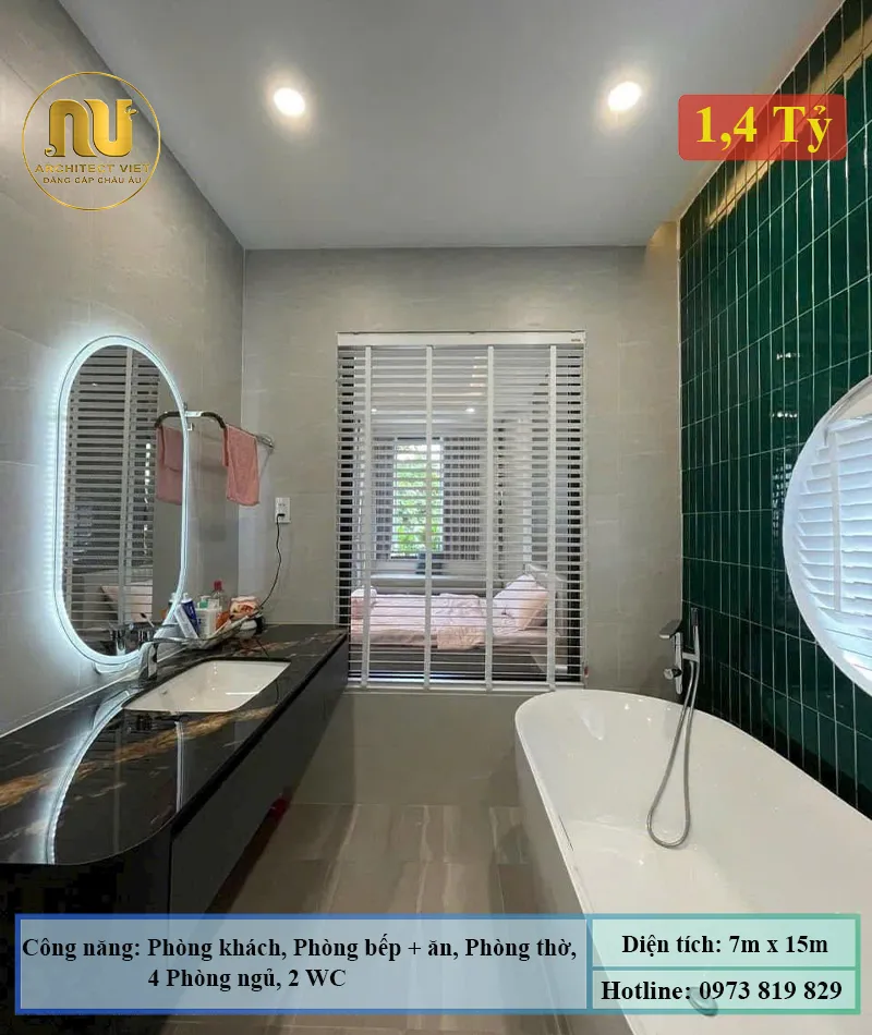 Mẫu Nhà 2 Tầng Rộng 7m