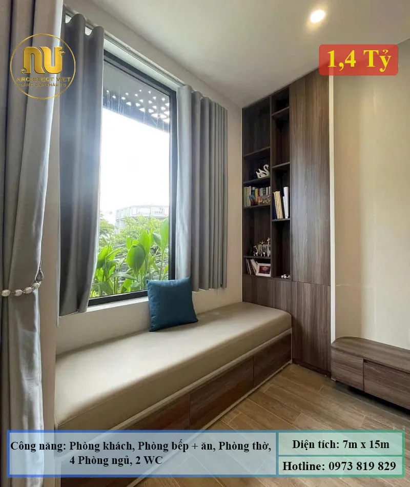 Mẫu Nhà 2 Tầng Rộng 7m