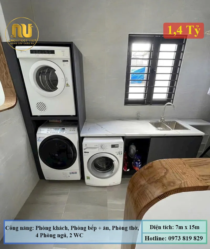 Mẫu Nhà 2 Tầng Rộng 7m