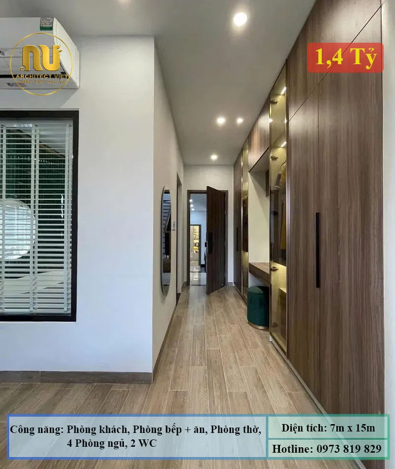 Mẫu Nhà 2 Tầng Rộng 7m