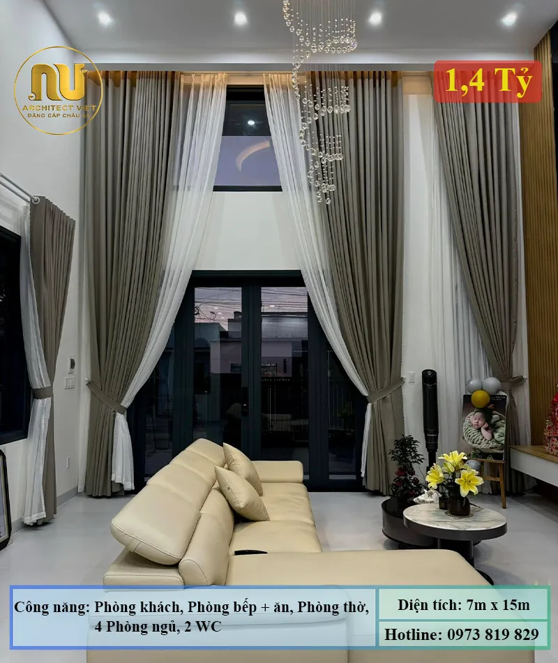 Mẫu Nhà 2 Tầng Rộng 7m