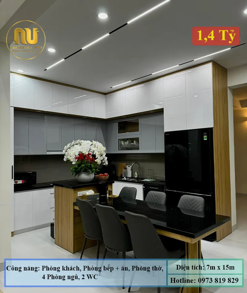 Mẫu Nhà 2 Tầng Rộng 7m