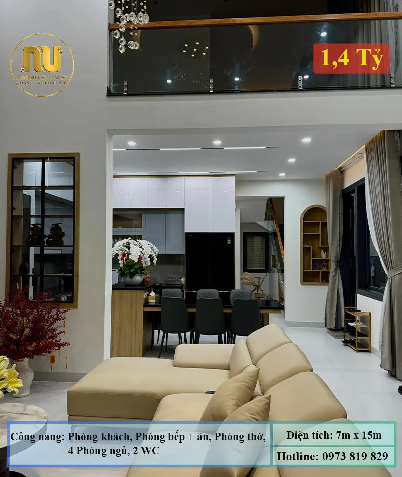 Mẫu Nhà 2 Tầng Rộng 7m