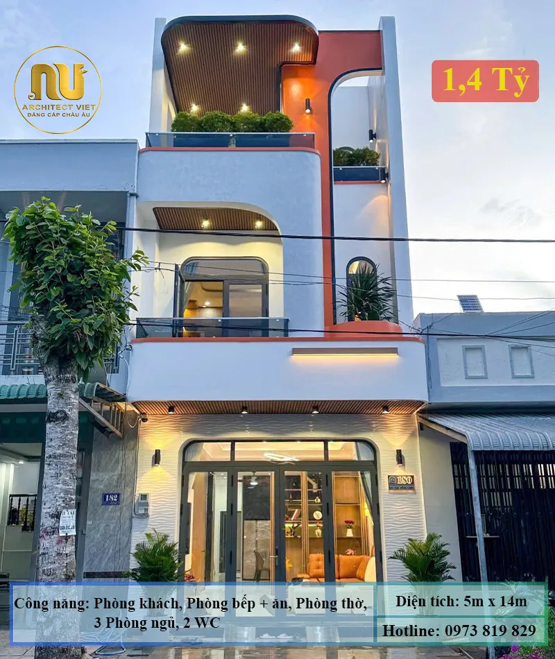 Mẫu nhà 5x14m 3 tầng
