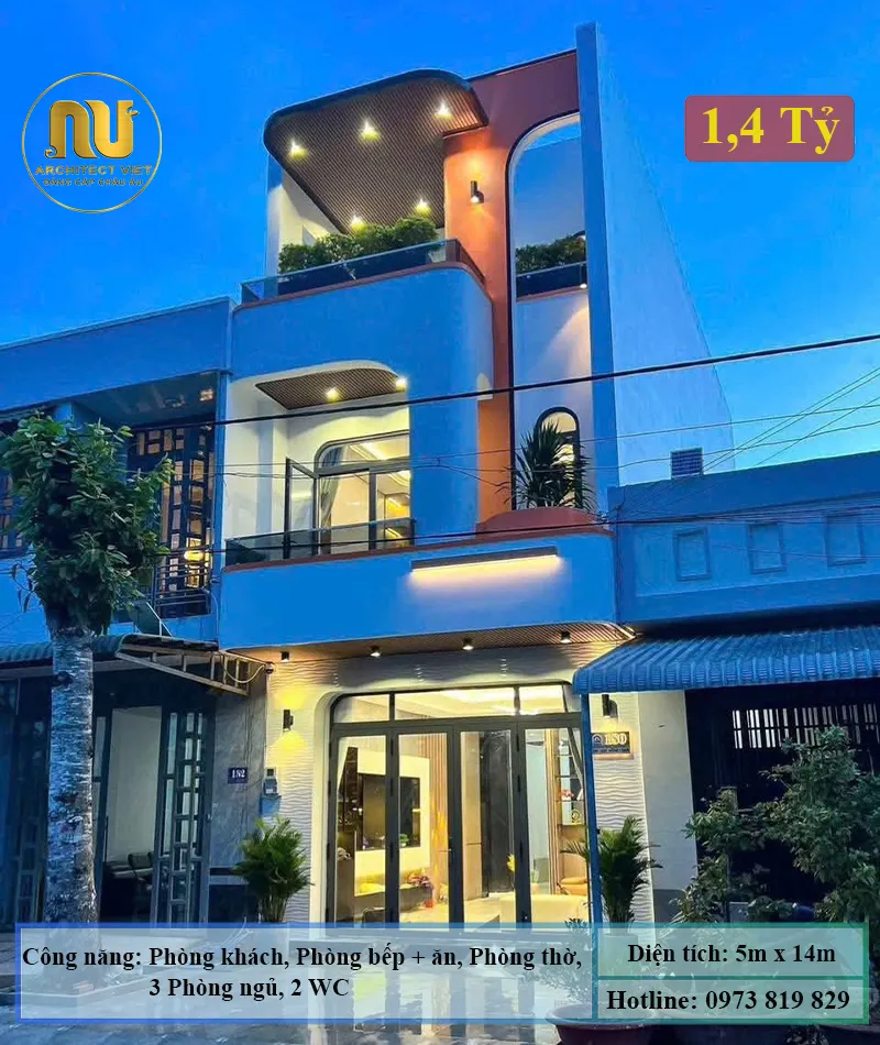 Mẫu nhà 5x14m 3 tầng