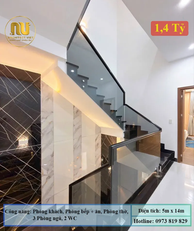 Mẫu nhà 5x14m 3 tầng