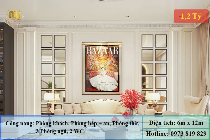 Mẫu nhà 6x12m 2 tầng