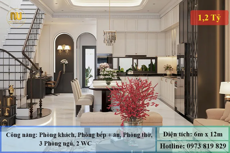 Mẫu nhà 6x12m 2 tầng