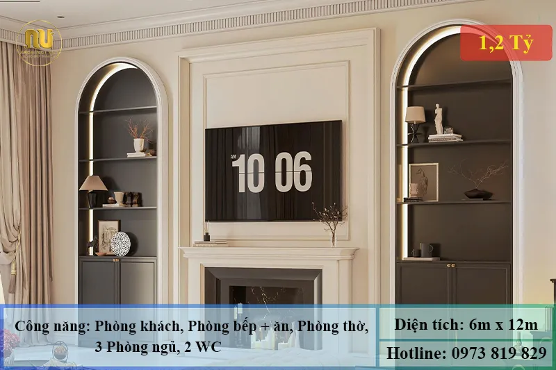 Mẫu nhà 6x12m 2 tầng