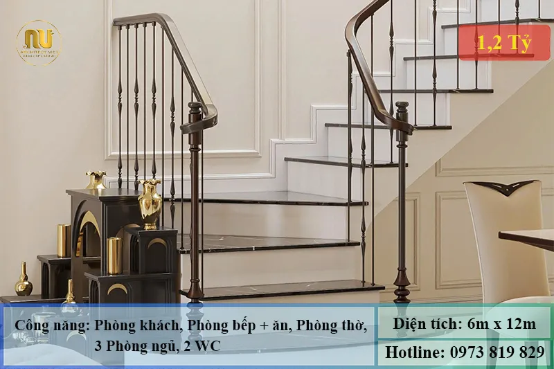 Mẫu nhà 6x12m 2 tầng