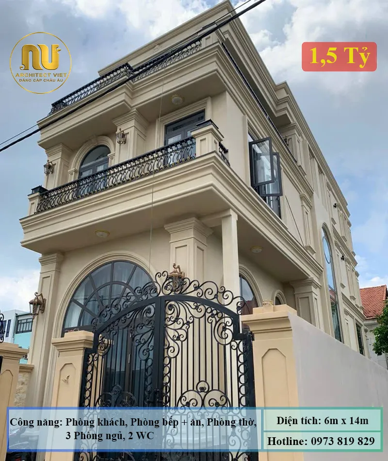 Mẫu nhà 6x14m đẹp