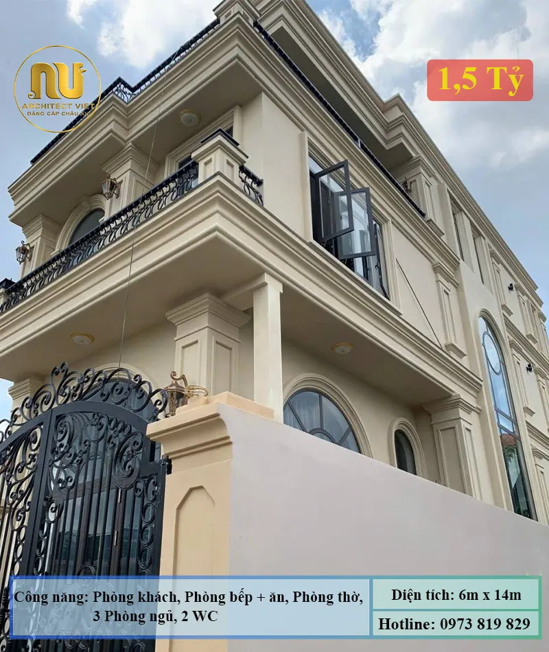 Mẫu nhà 6x14m đẹp