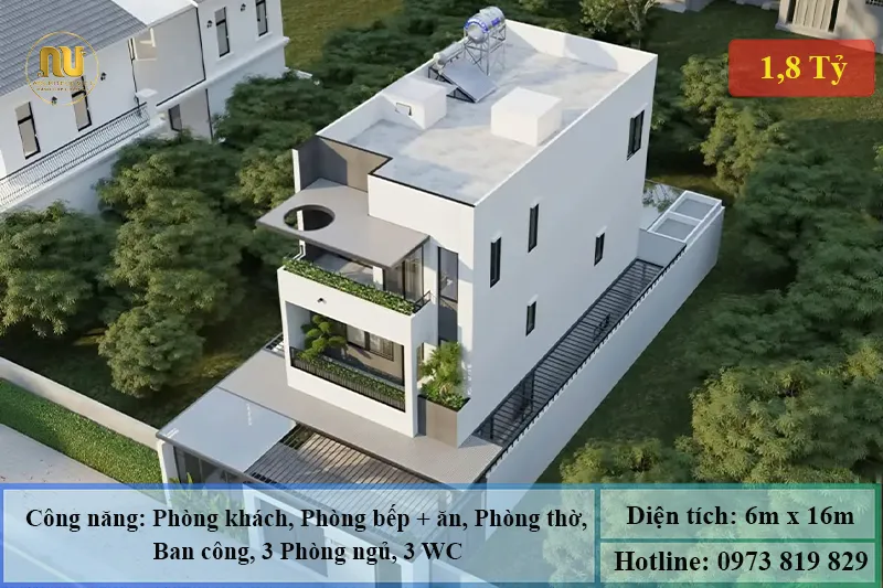 Mẫu nhà 6x16m 3 tầng