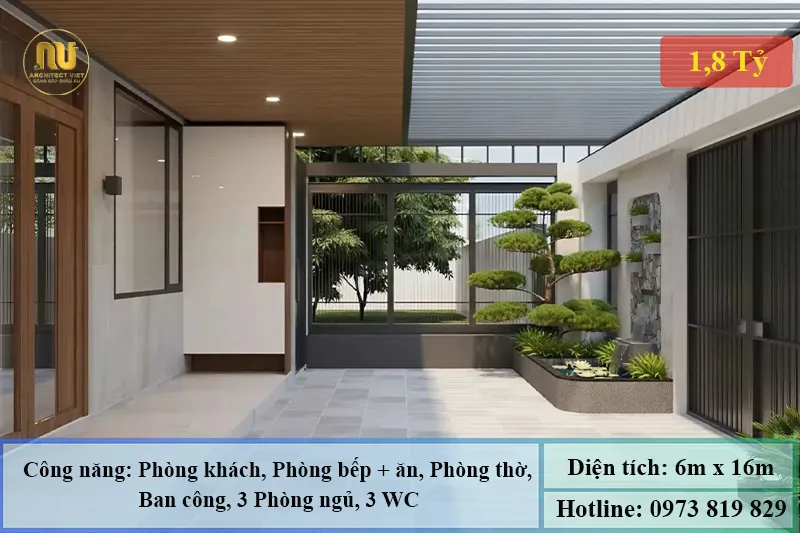 Mẫu nhà 6x16m 3 tầng