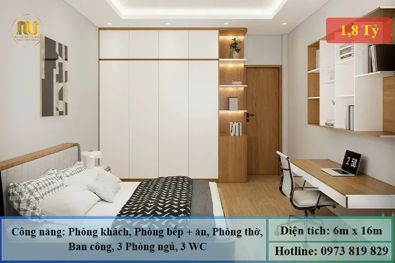 Mẫu nhà 6x16m 3 tầng
